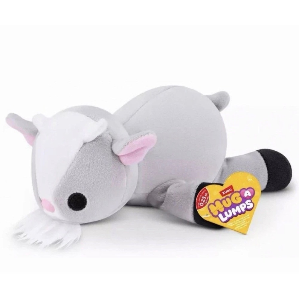 Zuru Hug-A-Lumps Luna the Goat mini Weighted Plush Grey White 7in